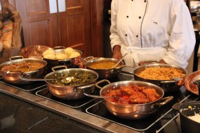 Lunch buffet at the Federal Palace Hotel, Lagos, Nigeria